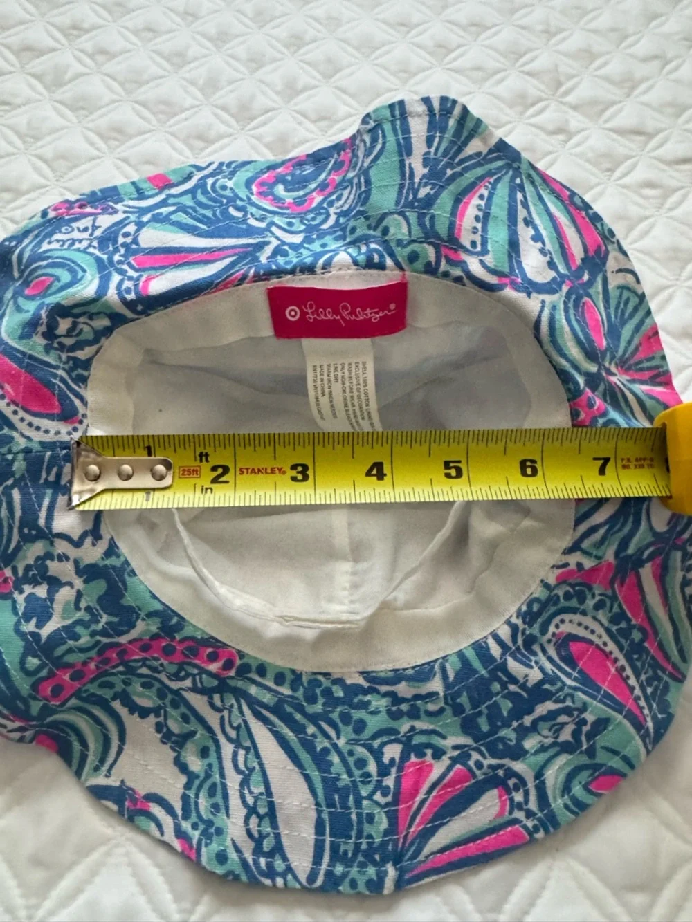 NWT Lilly Pulitzer for Target My Fans Pink Blue Aqua Sun Bucket Hat 12-24M